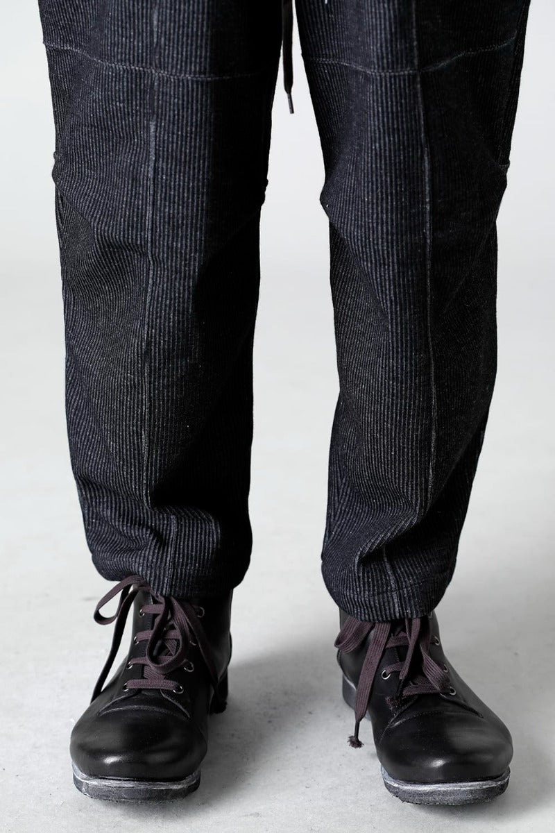 Stripe Knit Draw-Strings  Pants Black