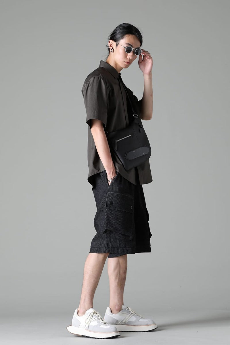 Stripe Knit Short Pants Black