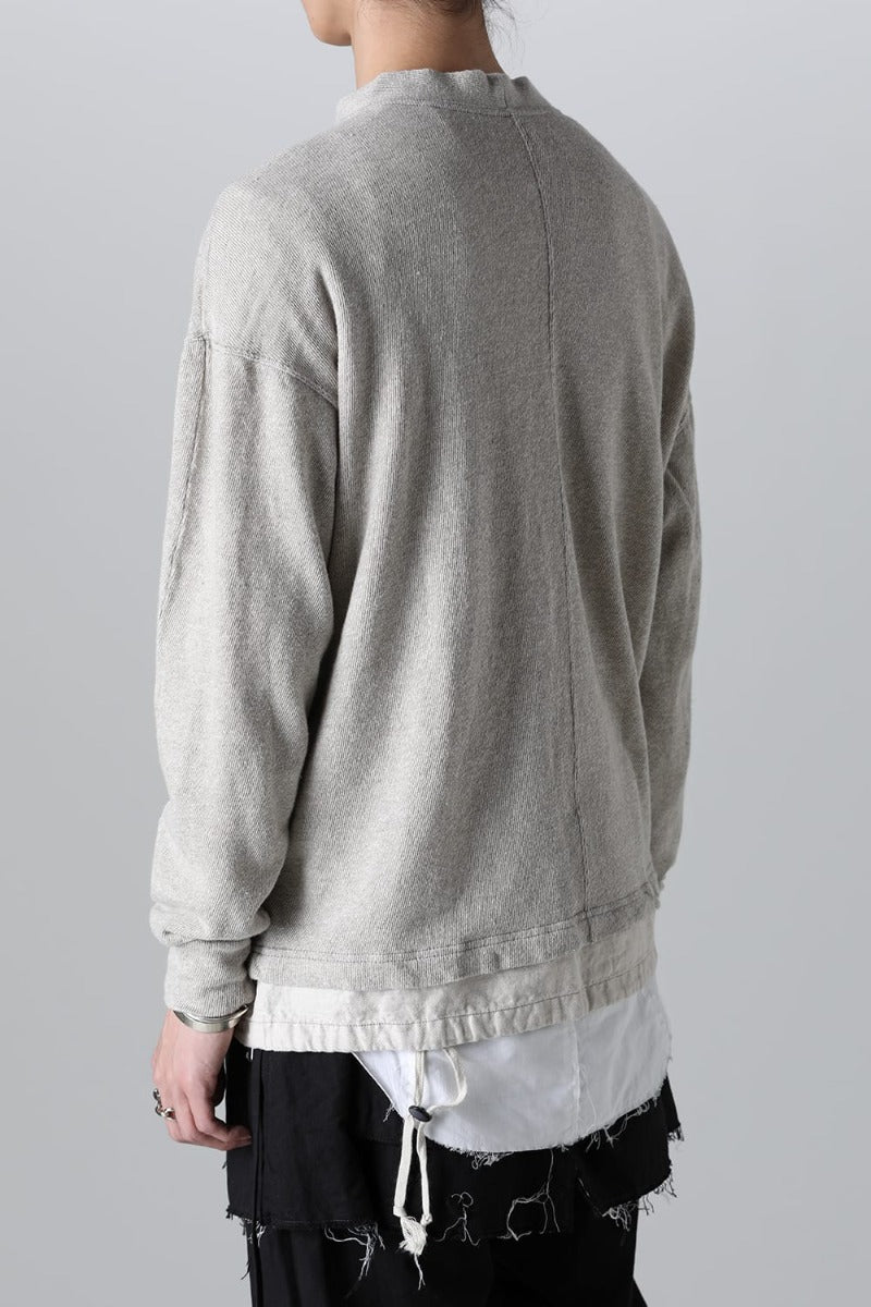 リネン/コットン ジャージーカーディガン  グレーベージュ