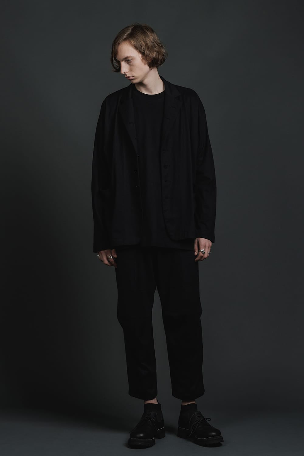 Jersey Drawstrings Pants Black