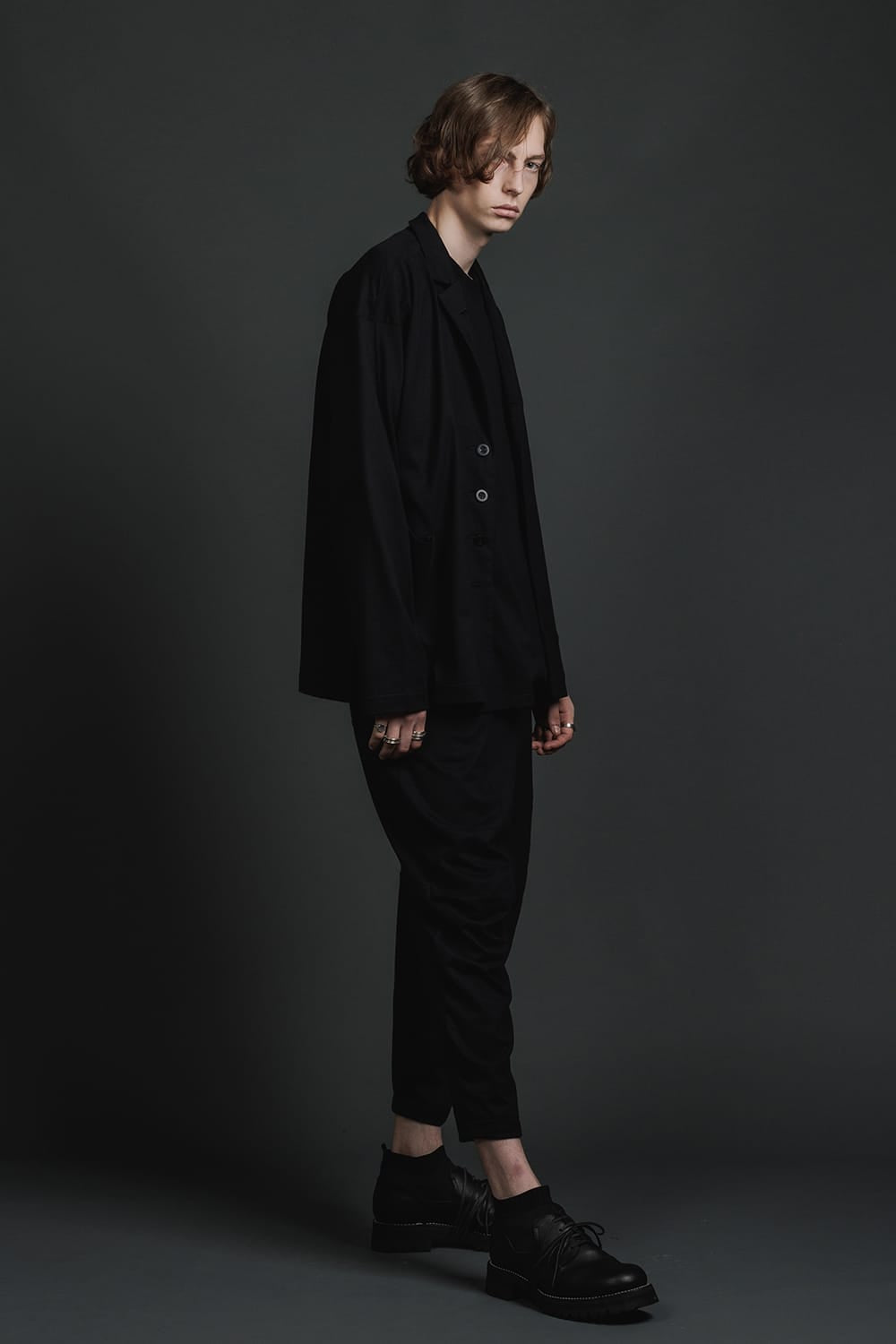 Jersey Drawstrings Pants Black