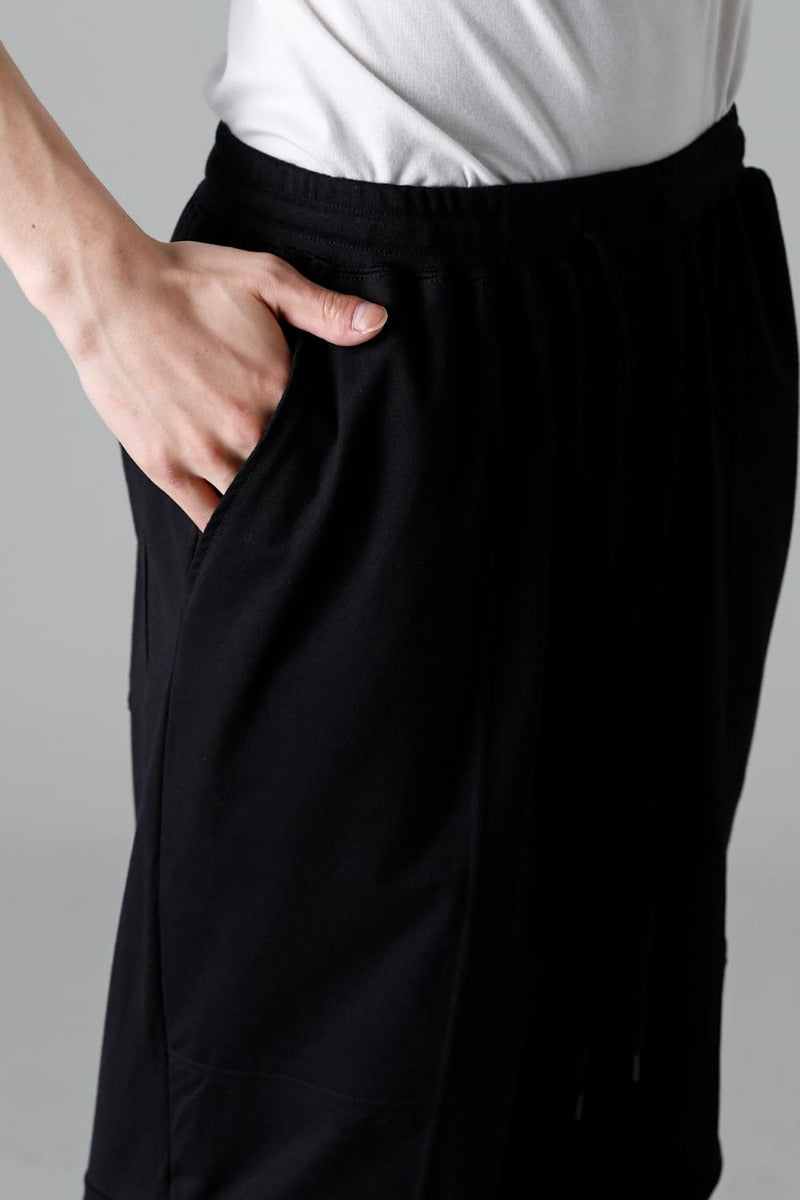 Jersey Drawstrings Pants Black