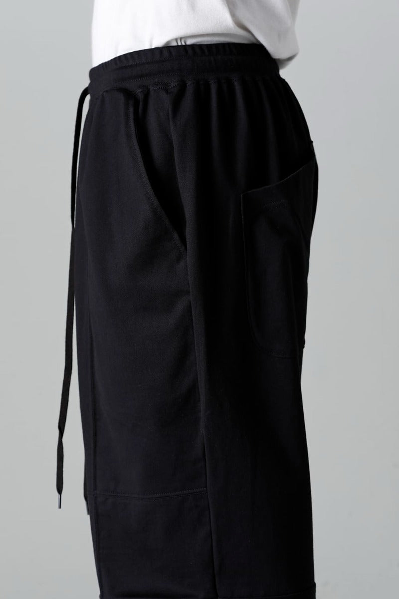 Jersey Drawstrings Pants Black