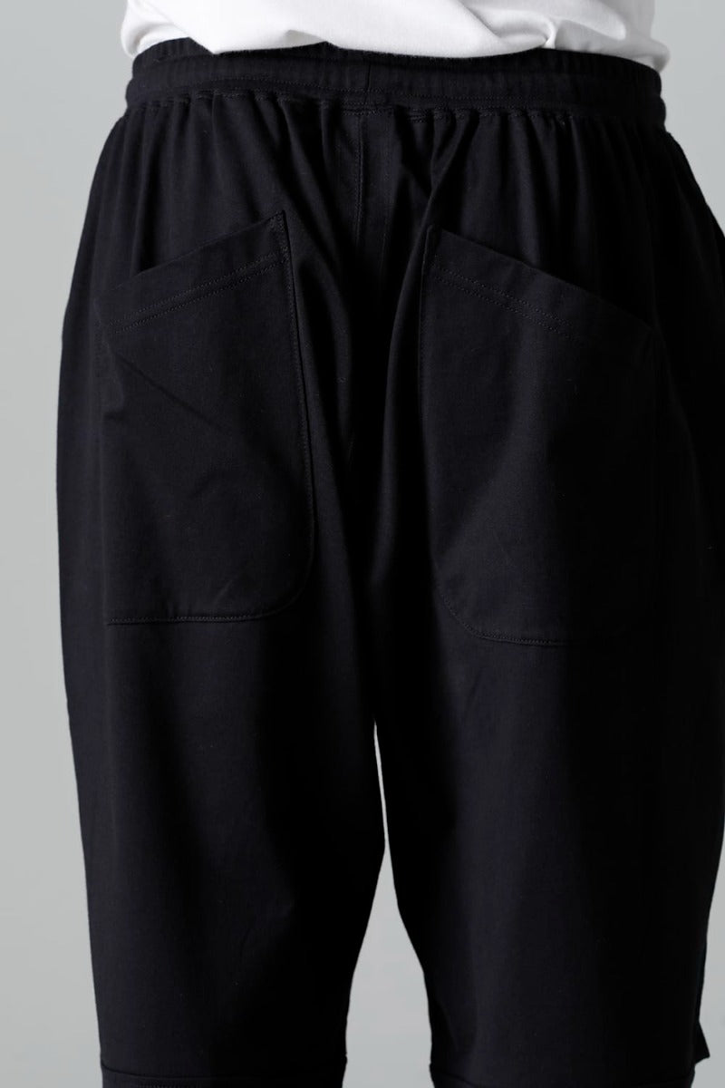Jersey Drawstrings Pants Black