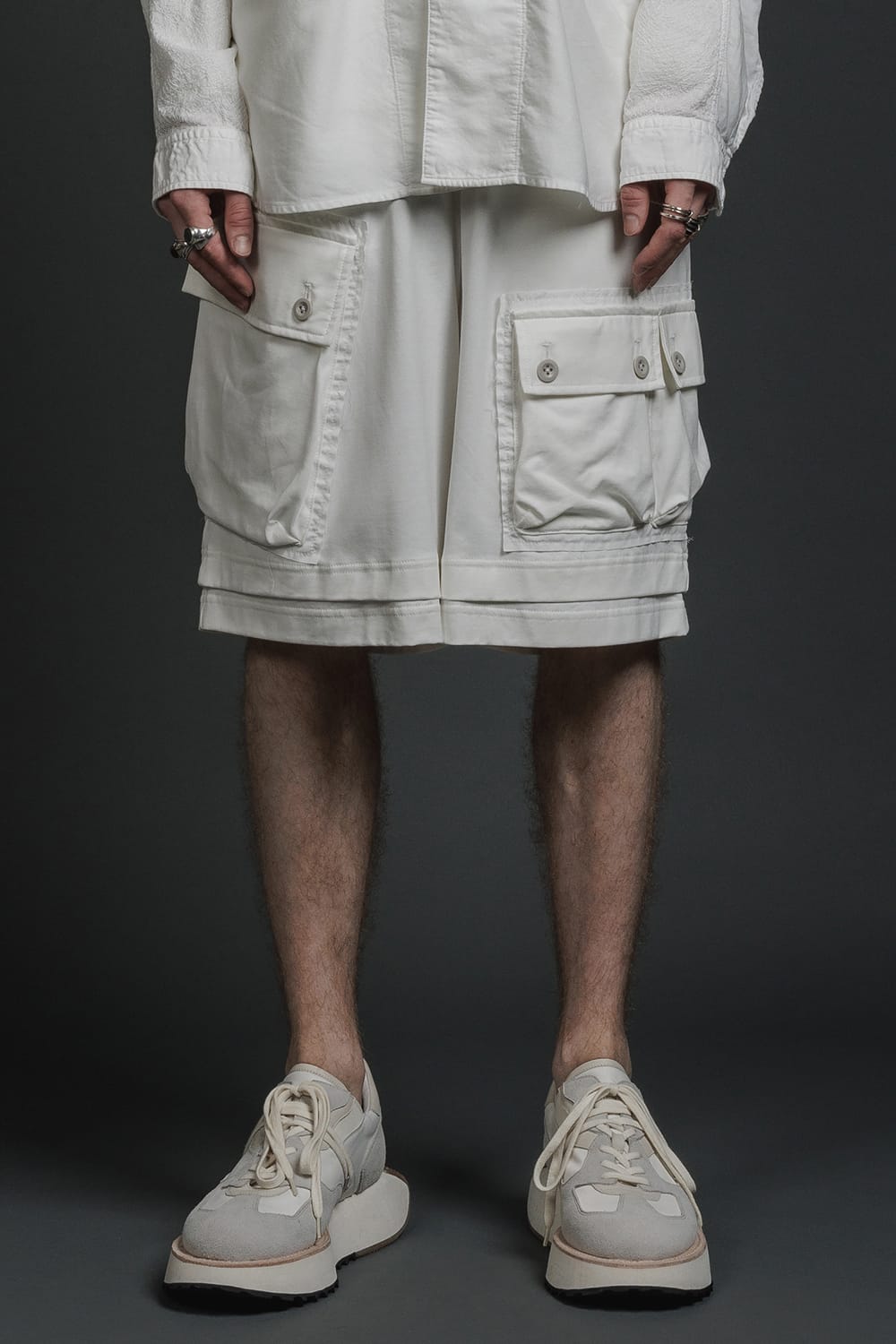 ジャージー ショート パンツ オフホワイト