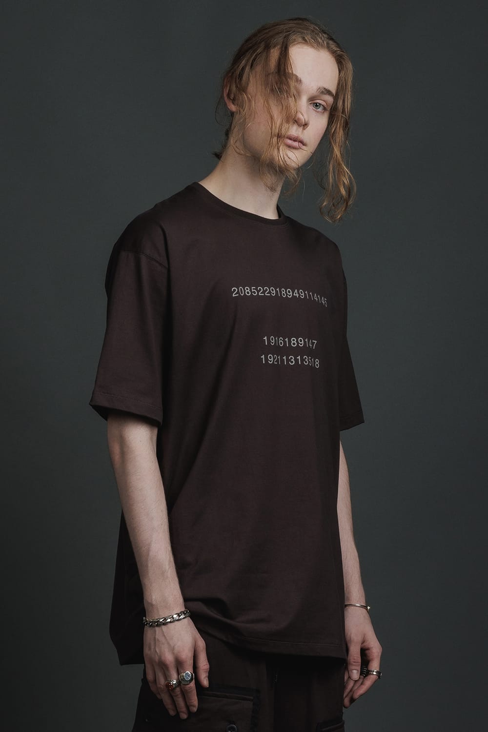 Short Sleeve Printed T-Shirt  Brown Gray