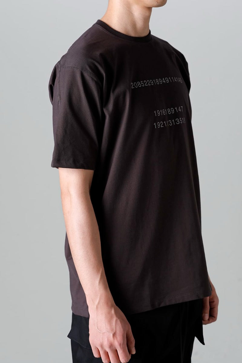 Short Sleeve Printed T-Shirt  Brown Gray