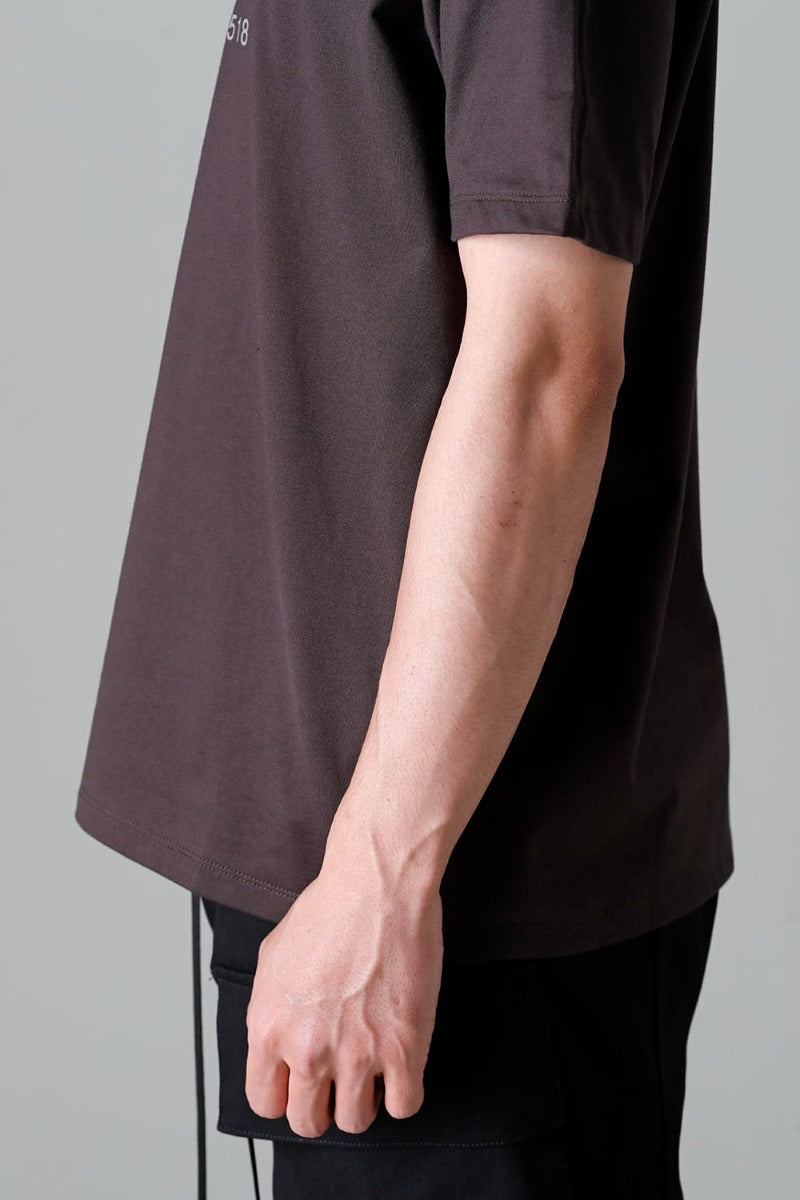 Short Sleeve Printed T-Shirt  Brown Gray