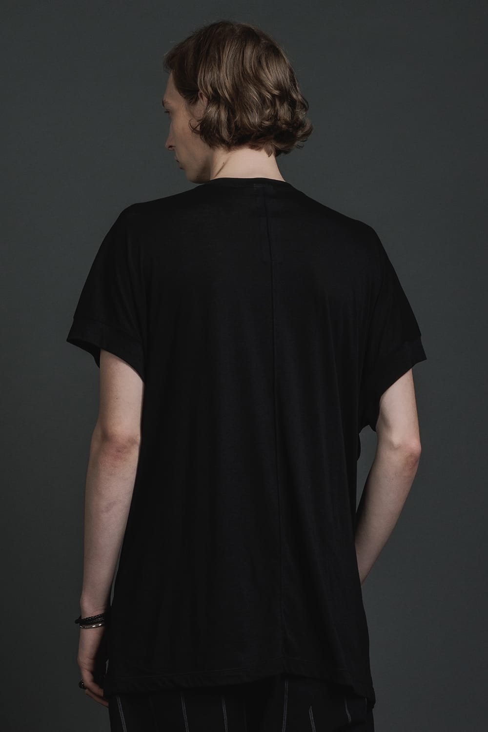 ダブルレイヤード半袖Tシャツ  ブラック