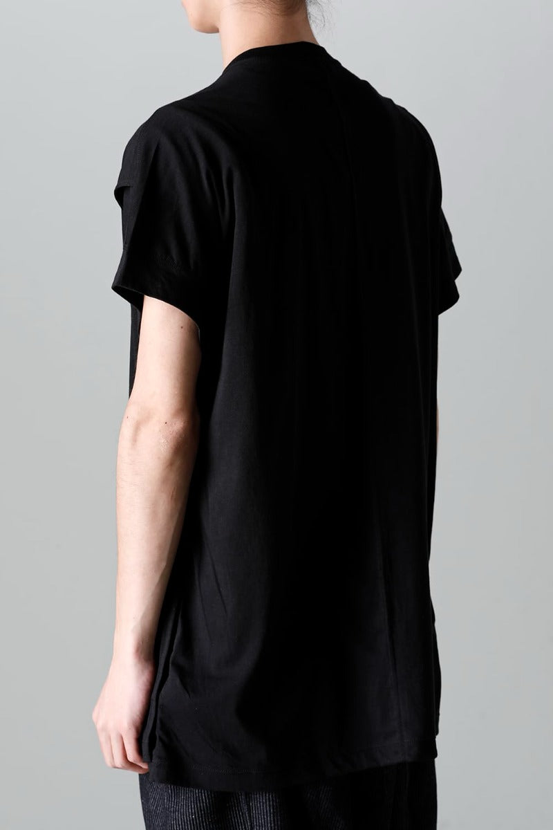 ダブルレイヤード半袖Tシャツ  ブラック