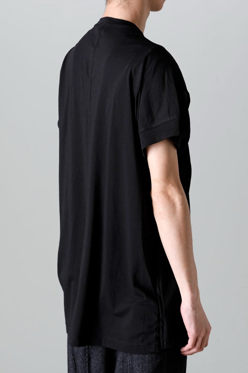 ダブルレイヤード半袖Tシャツ  ブラック