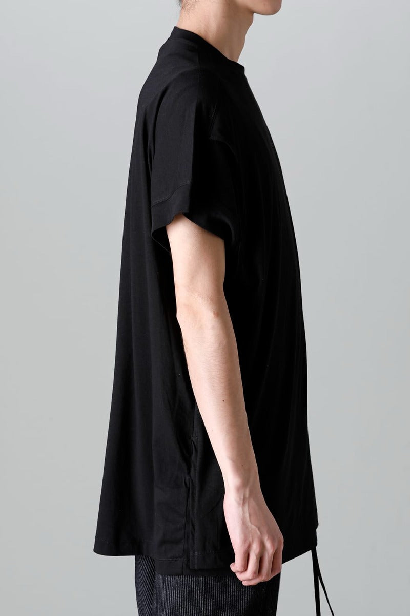 ダブルレイヤード半袖Tシャツ  ブラック