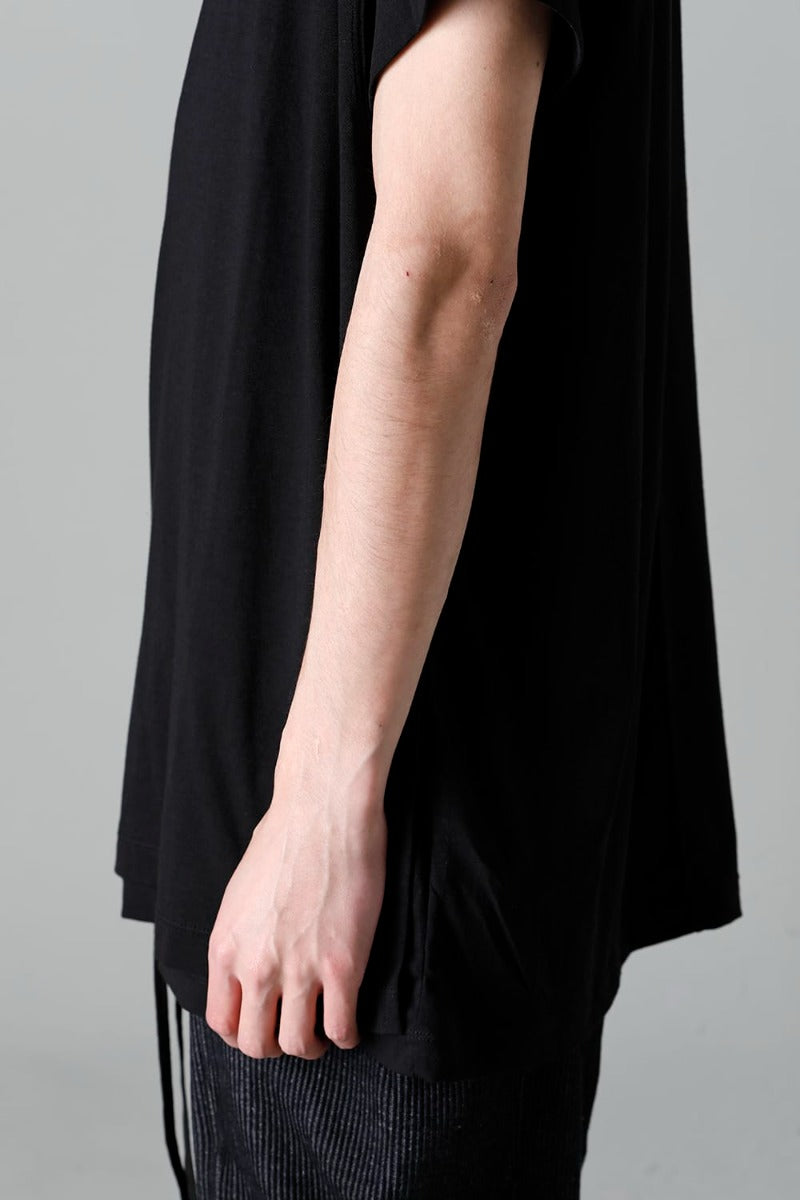 ダブルレイヤード半袖Tシャツ  ブラック