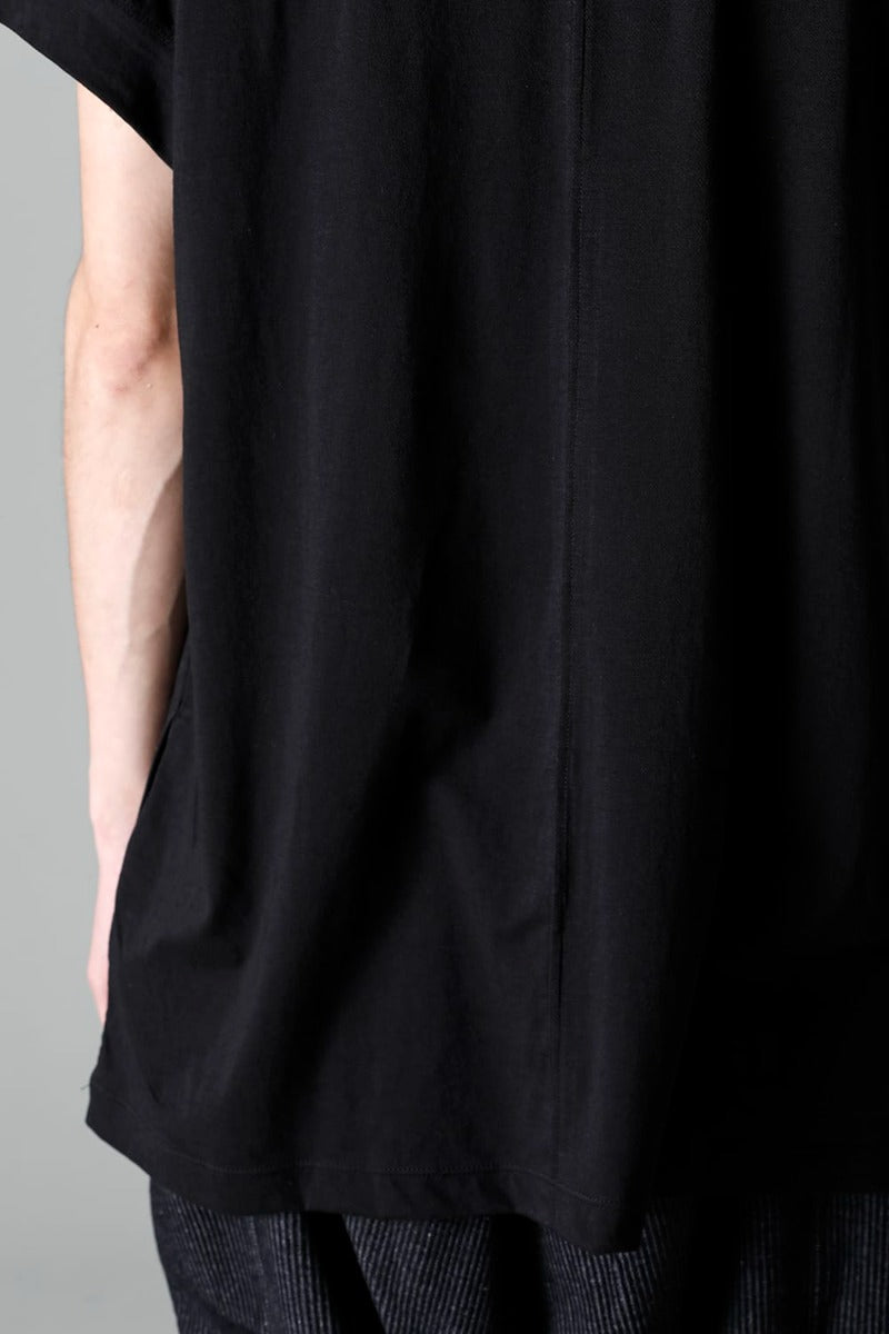 ダブルレイヤード半袖Tシャツ  ブラック