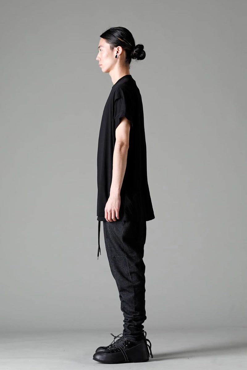 ダブルレイヤード半袖Tシャツ  ブラック