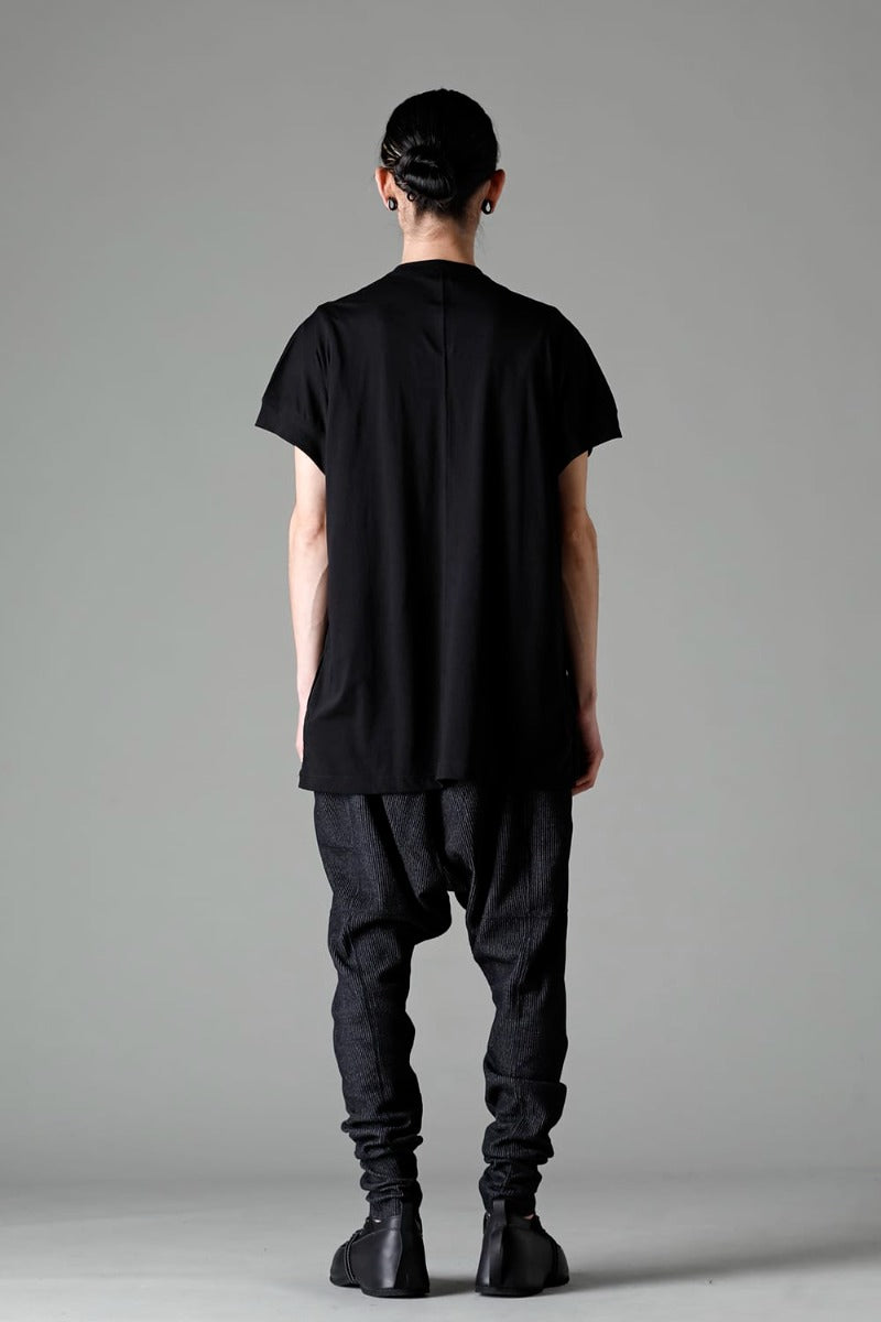 ダブルレイヤード半袖Tシャツ  ブラック