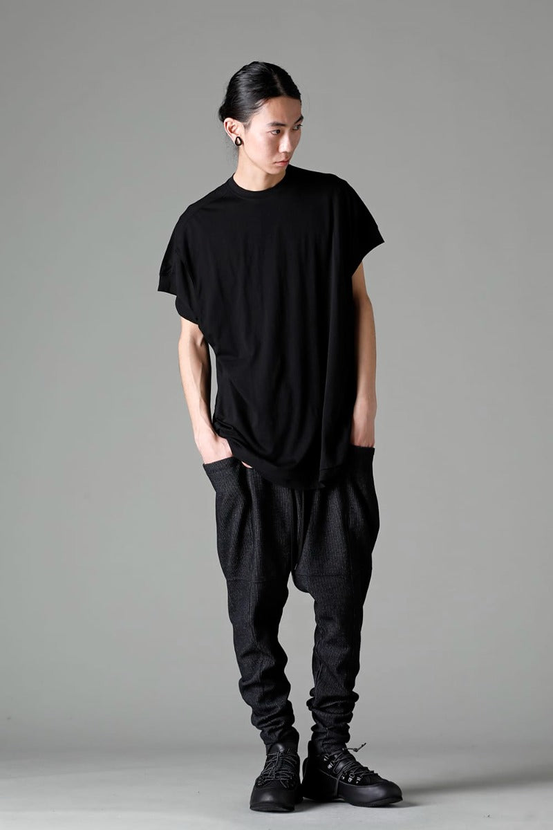 ダブルレイヤード半袖Tシャツ  ブラック