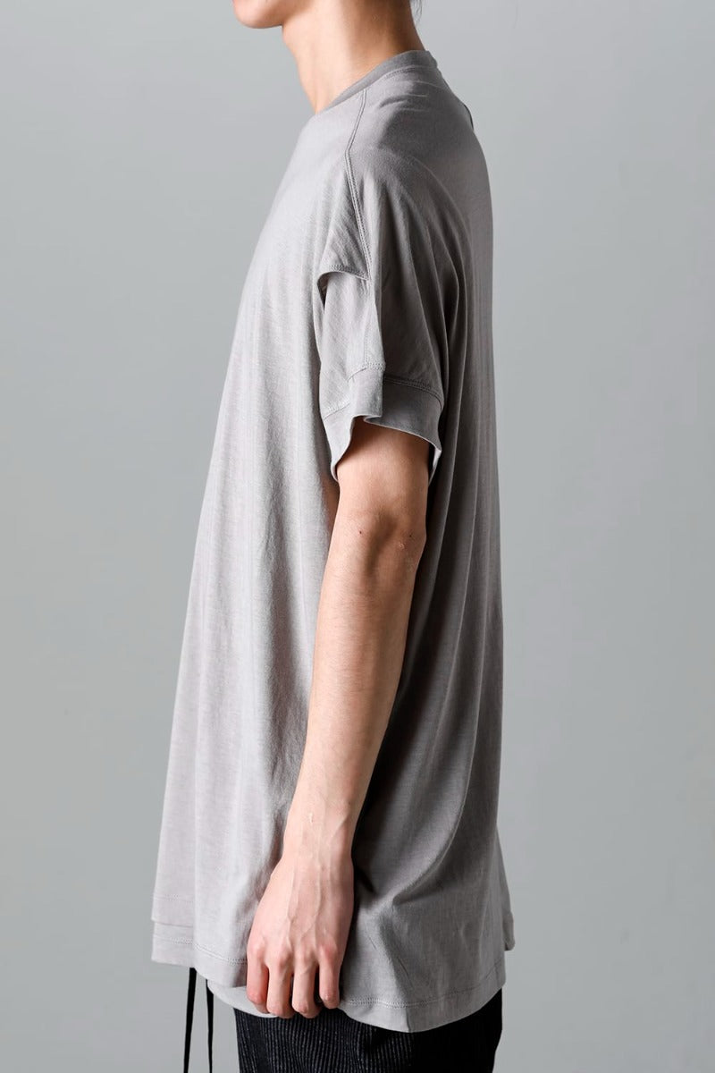 Double Layerd Short-Sleeve T-Shirt  Light Gray