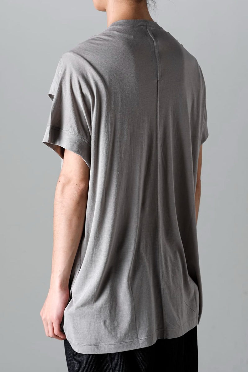 Double Layerd Short-Sleeve T-Shirt  Light Gray