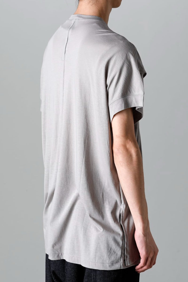 Double Layerd Short-Sleeve T-Shirt  Light Gray