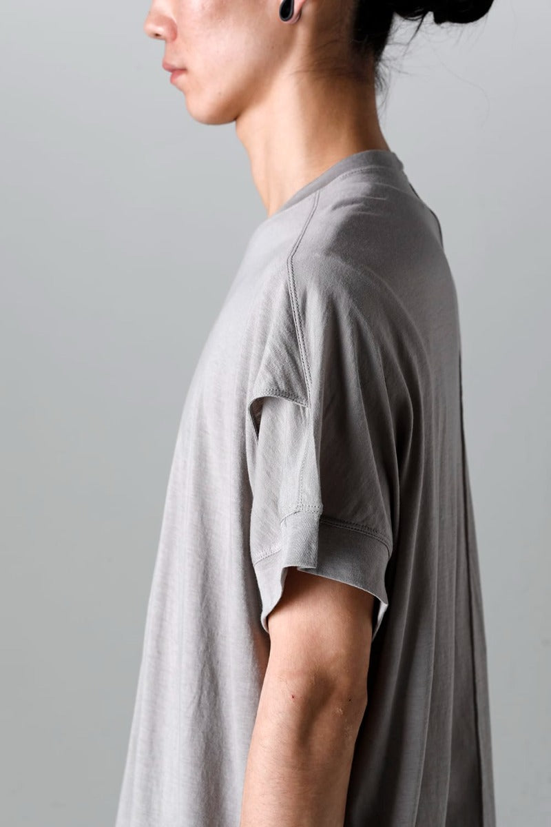 Double Layerd Short-Sleeve T-Shirt  Light Gray