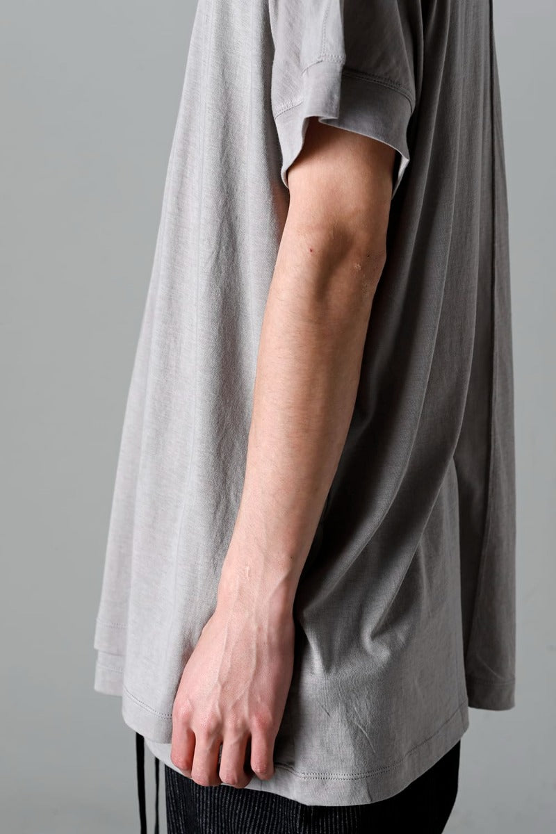 Double Layerd Short-Sleeve T-Shirt  Light Gray