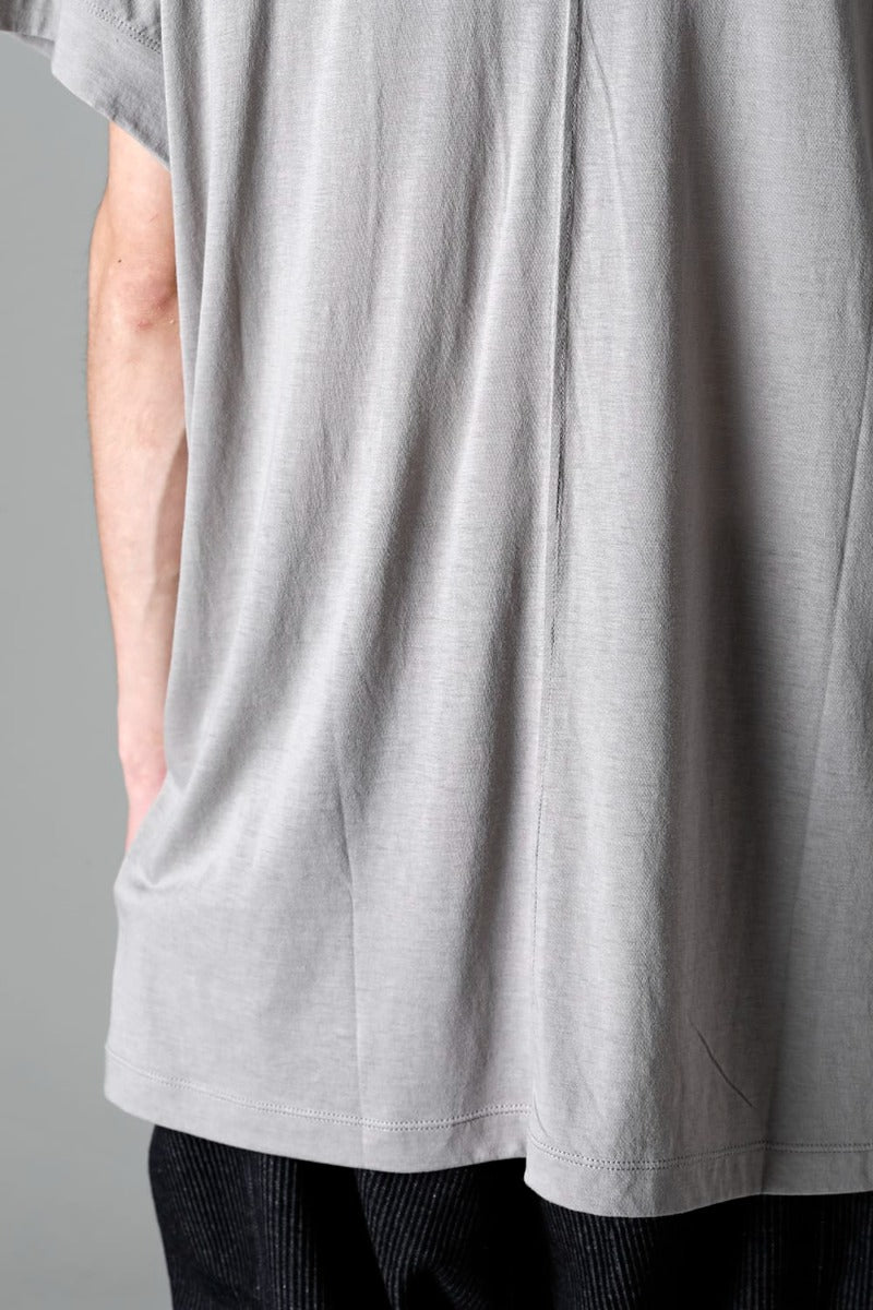 Double Layerd Short-Sleeve T-Shirt  Light Gray