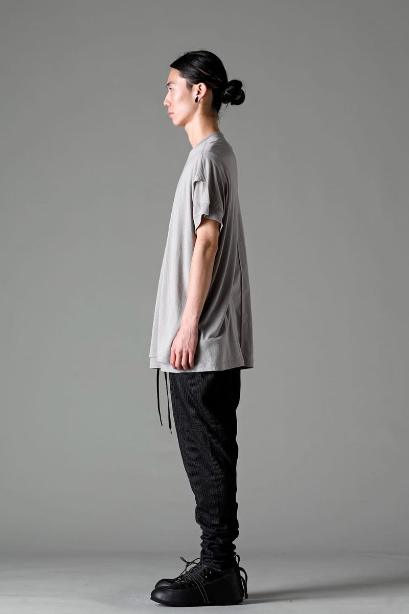 Double Layerd Short-Sleeve T-Shirt  Light Gray