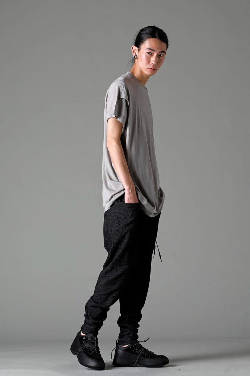 Double Layerd Short-Sleeve T-Shirt  Light Gray