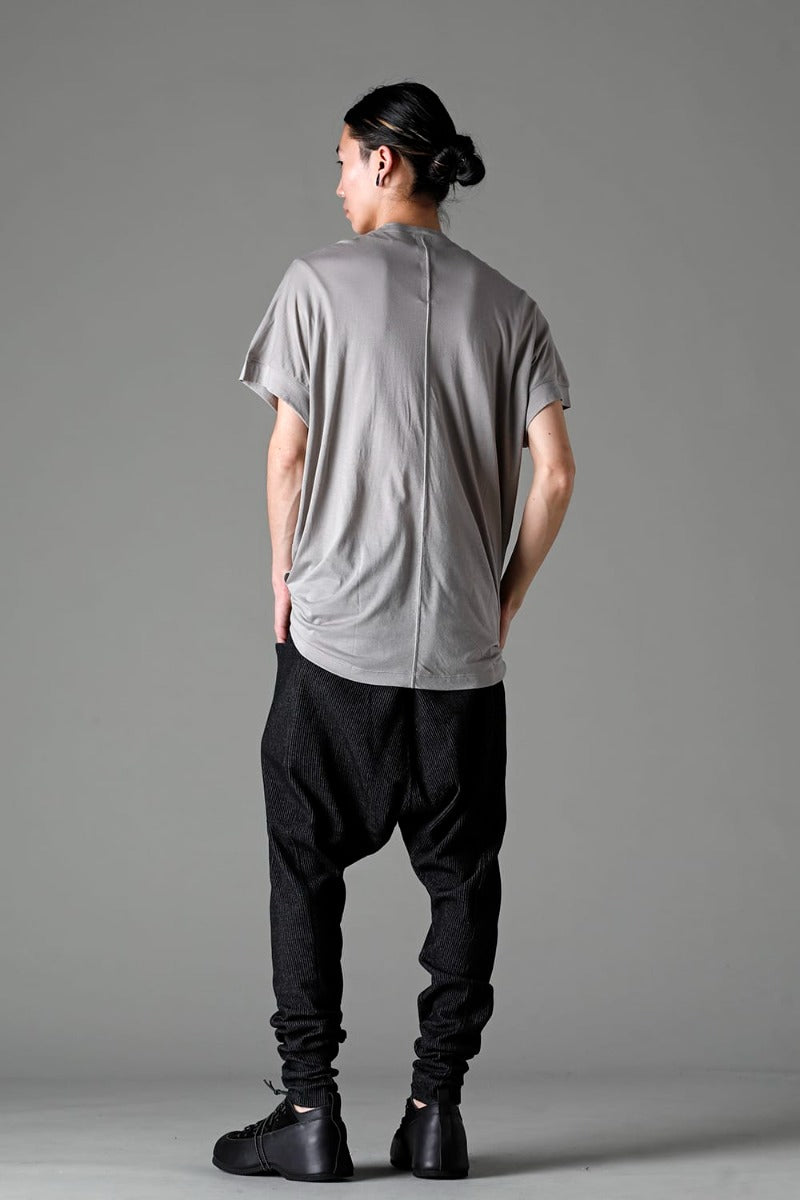 Double Layerd Short-Sleeve T-Shirt  Light Gray
