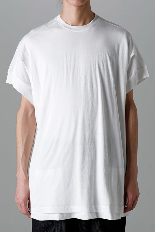Double Layerd Short-Sleeve T-Shirt  Off White