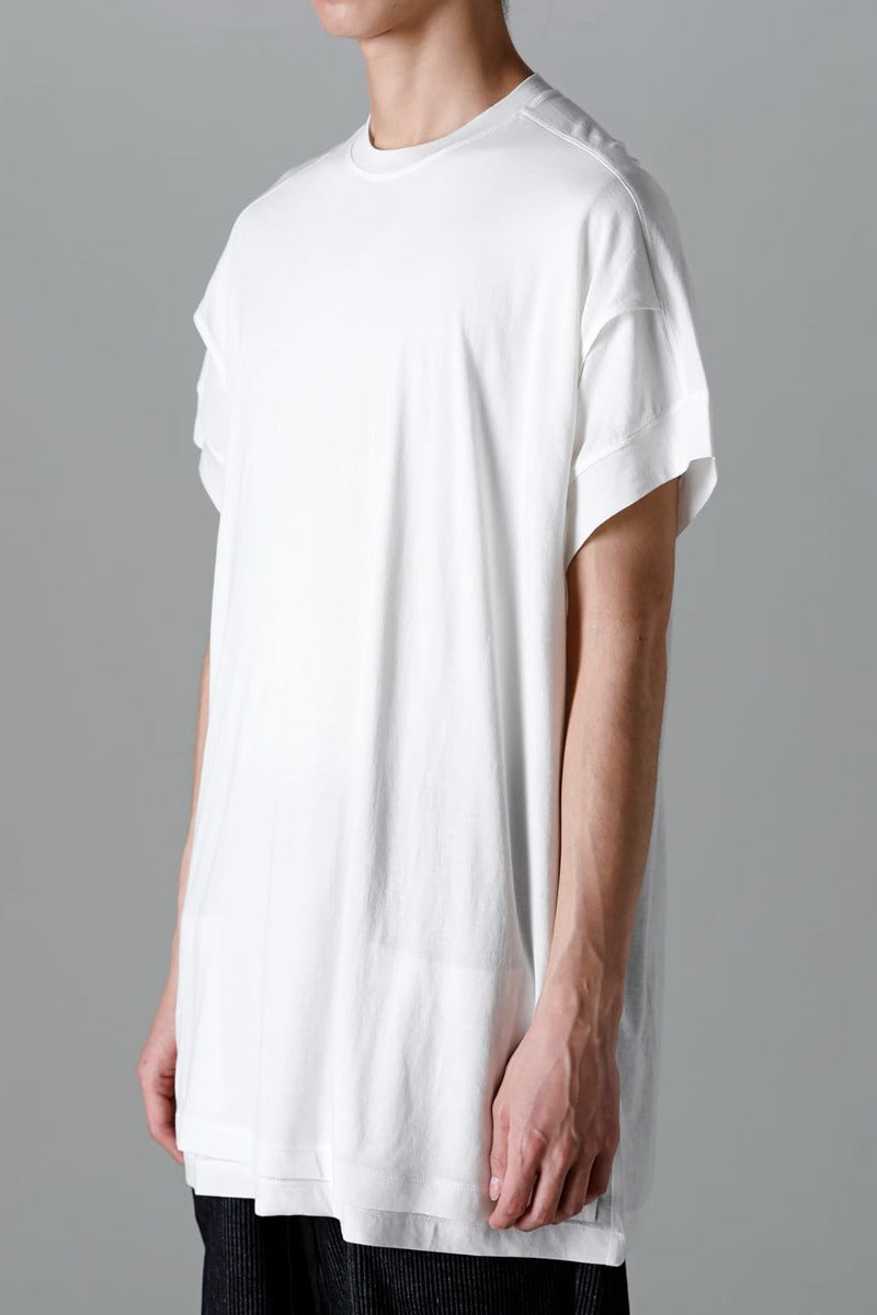 ダブルレイヤード半袖Tシャツ  オフホワイト