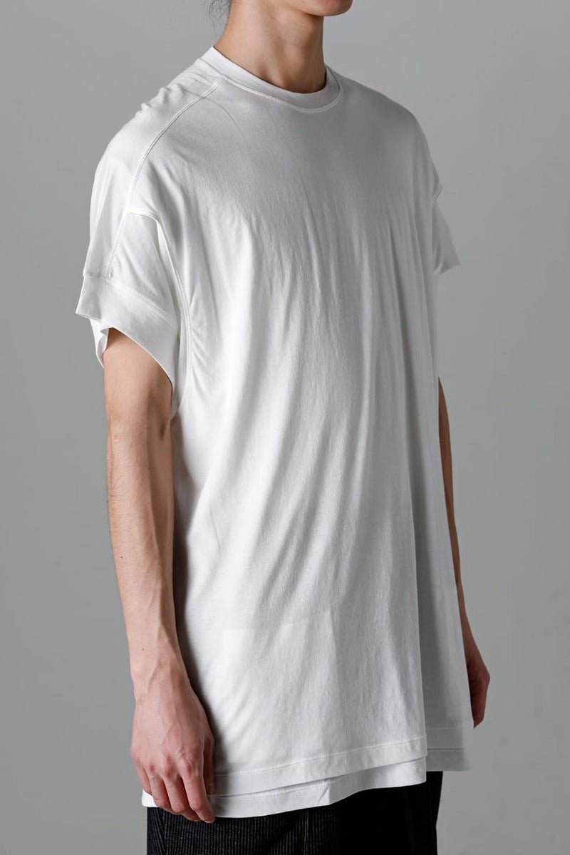 ダブルレイヤード半袖Tシャツ  オフホワイト