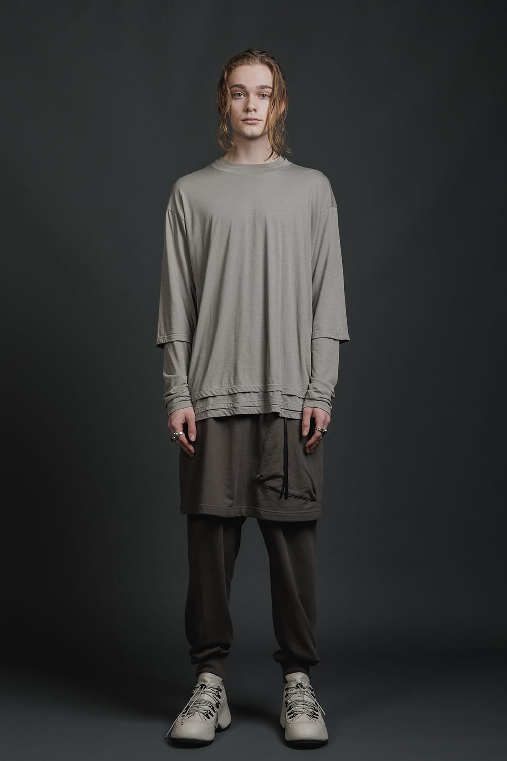 Double Layerd T-Shirt  Light Gray