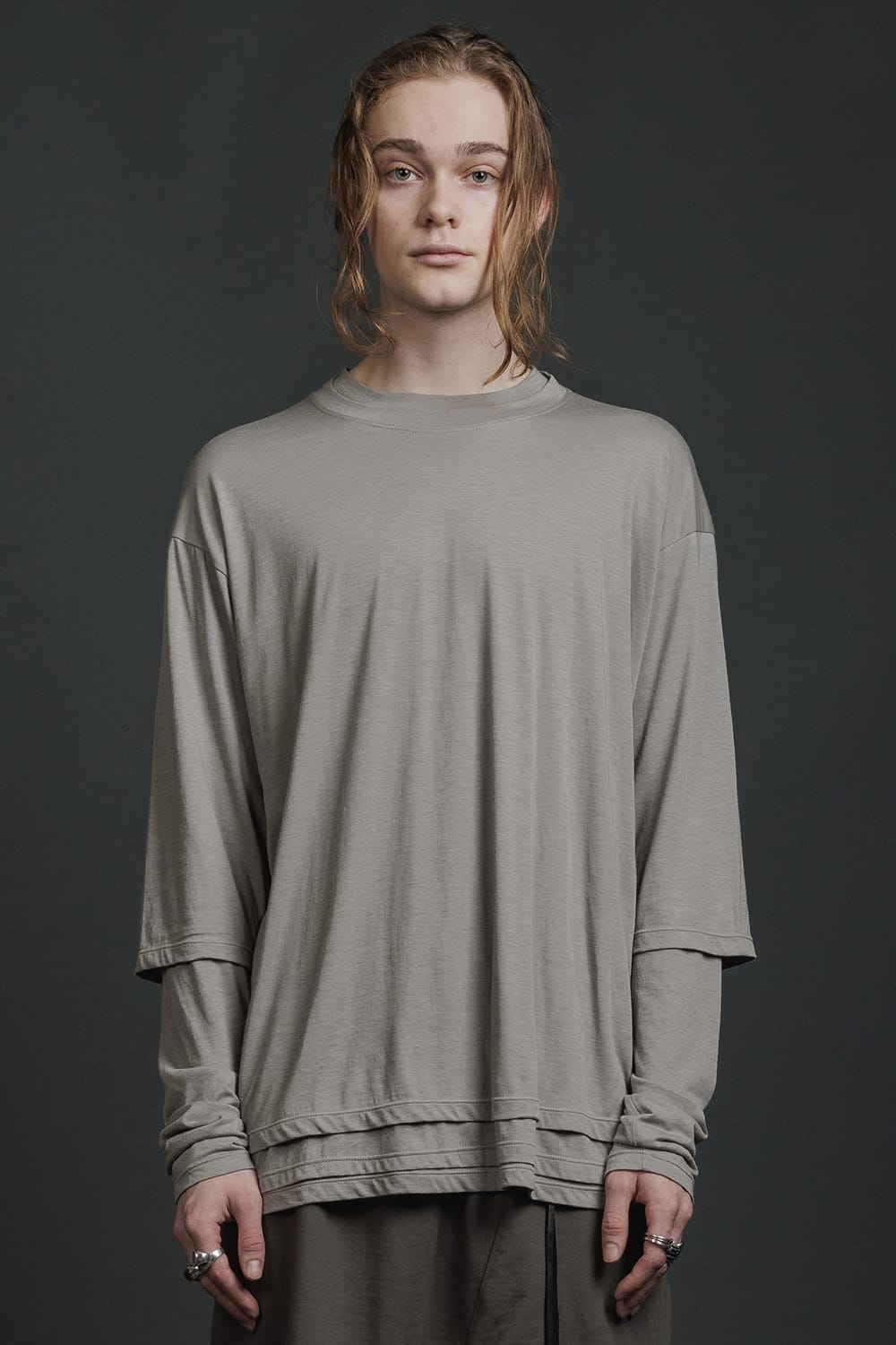 Double Layerd T-Shirt  Light Gray