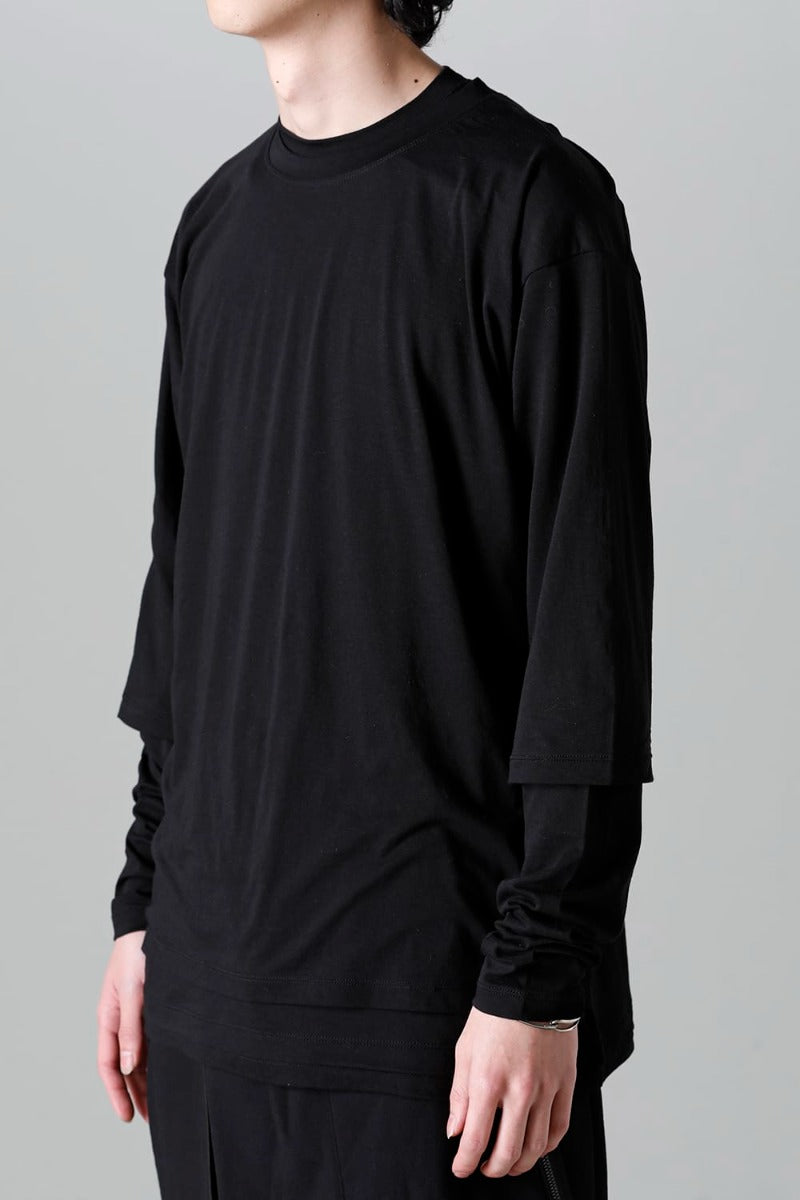 ダブルレイヤード Tシャツ  ブラック