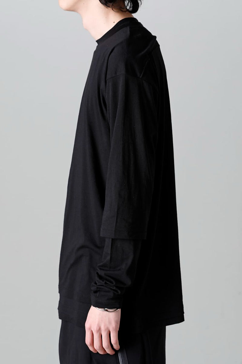 ダブルレイヤード Tシャツ  ブラック