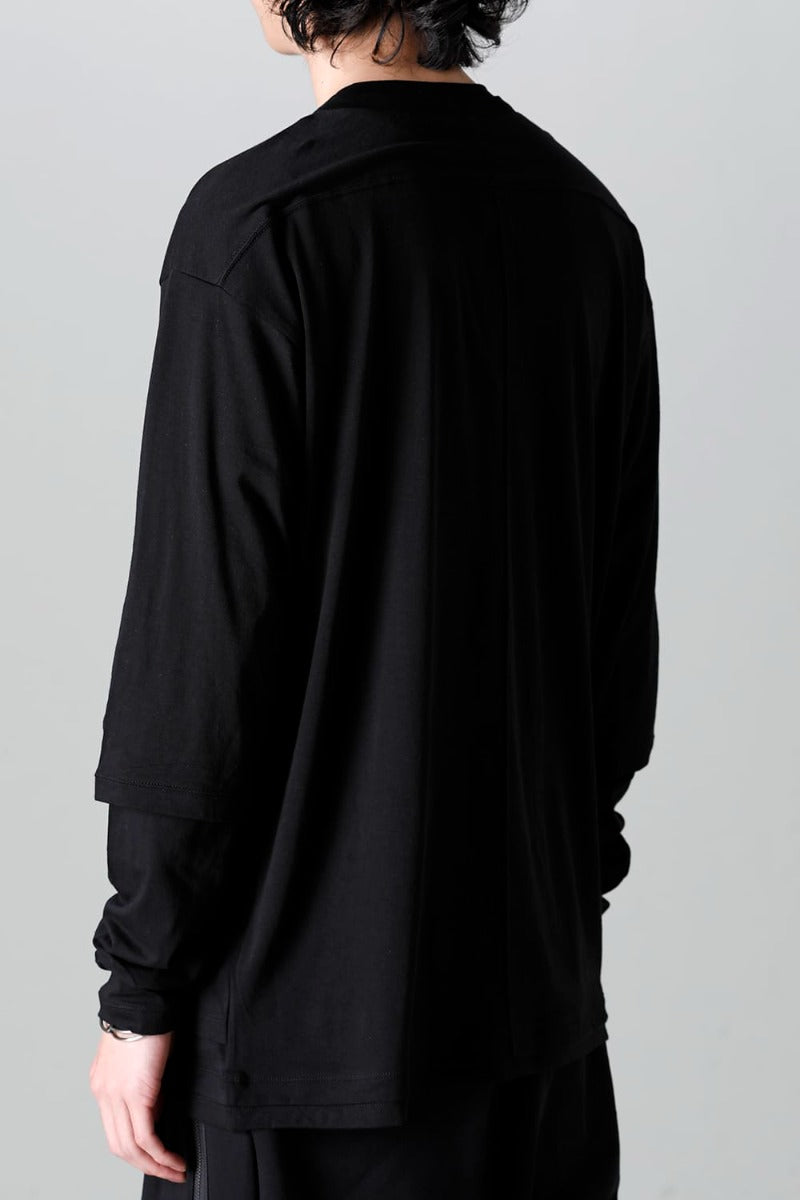 ダブルレイヤード Tシャツ  ブラック