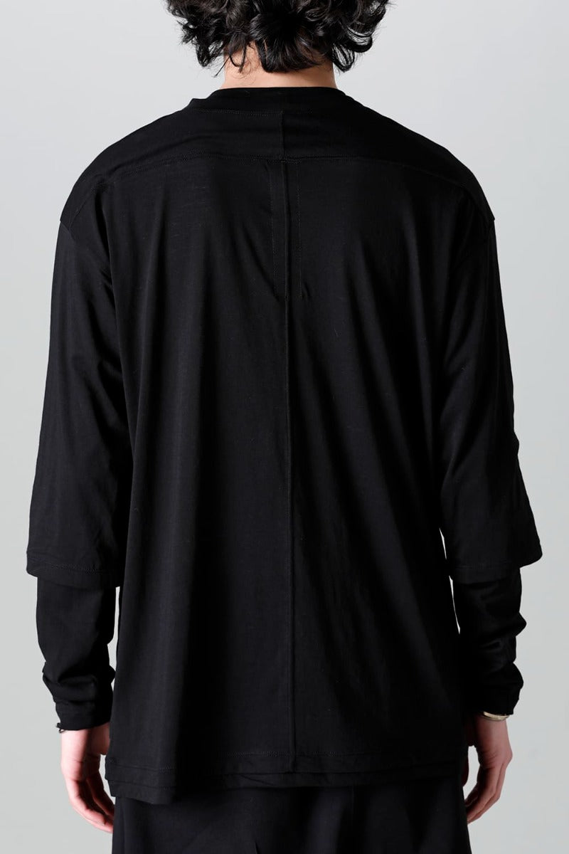 ダブルレイヤード Tシャツ  ブラック