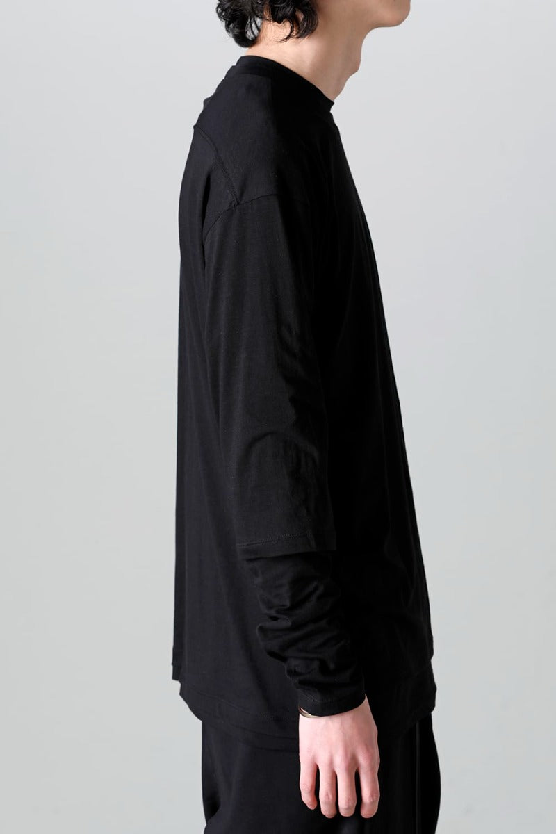 ダブルレイヤード Tシャツ  ブラック