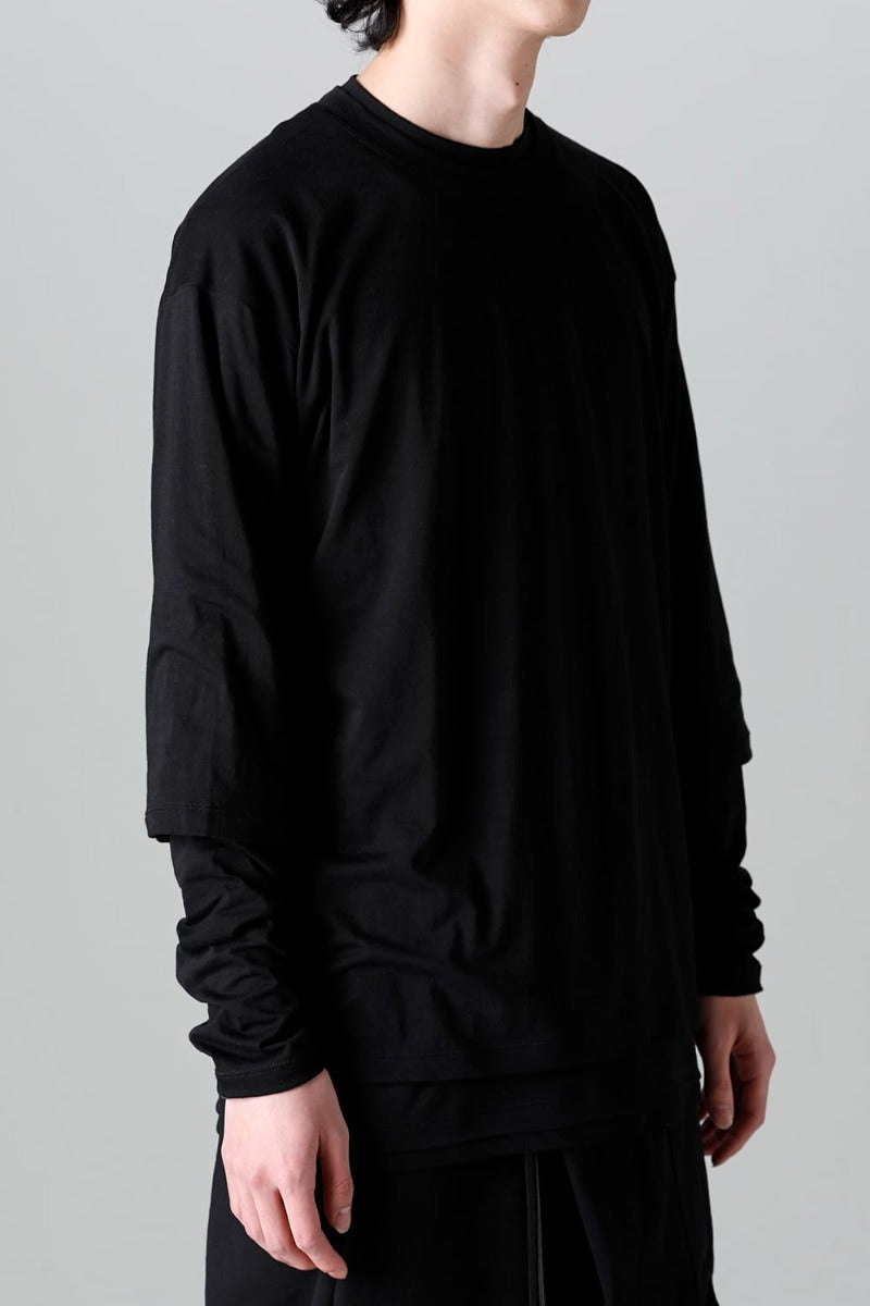 ダブルレイヤード Tシャツ  ブラック