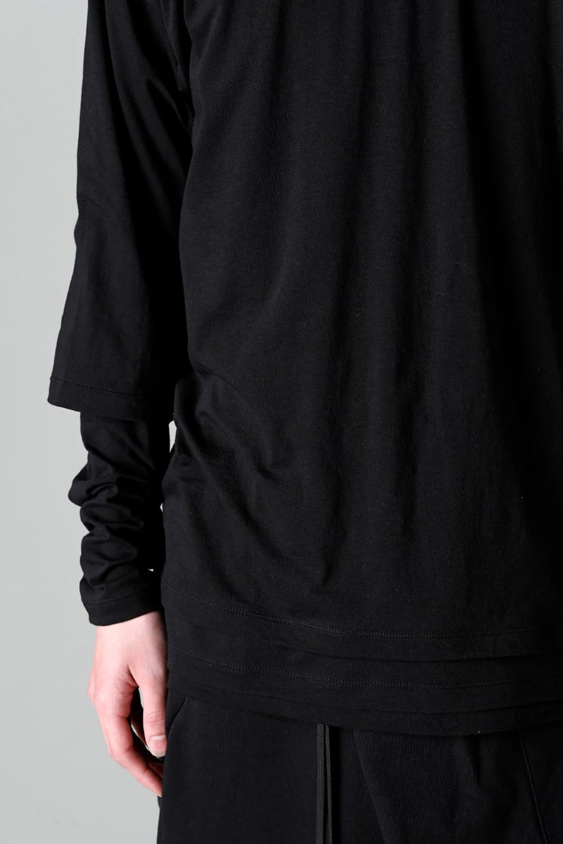 ダブルレイヤード Tシャツ  ブラック