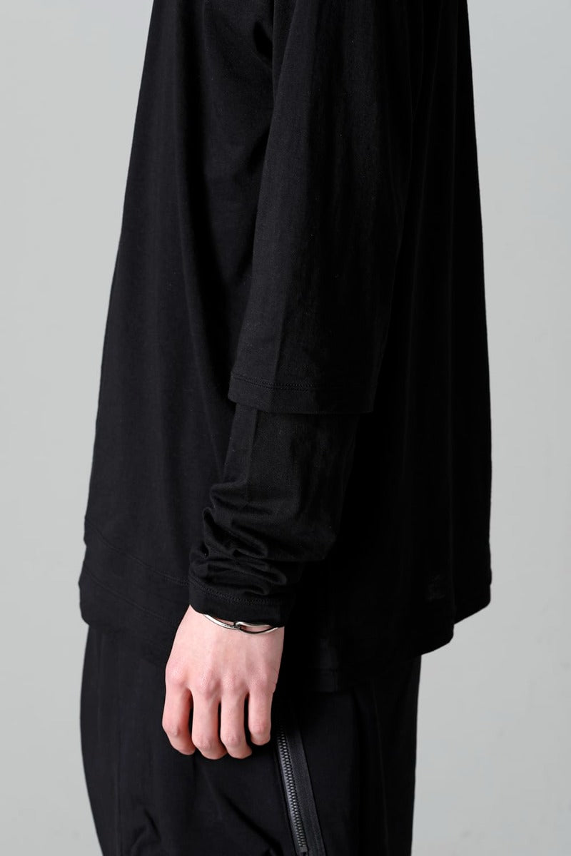 ダブルレイヤード Tシャツ  ブラック