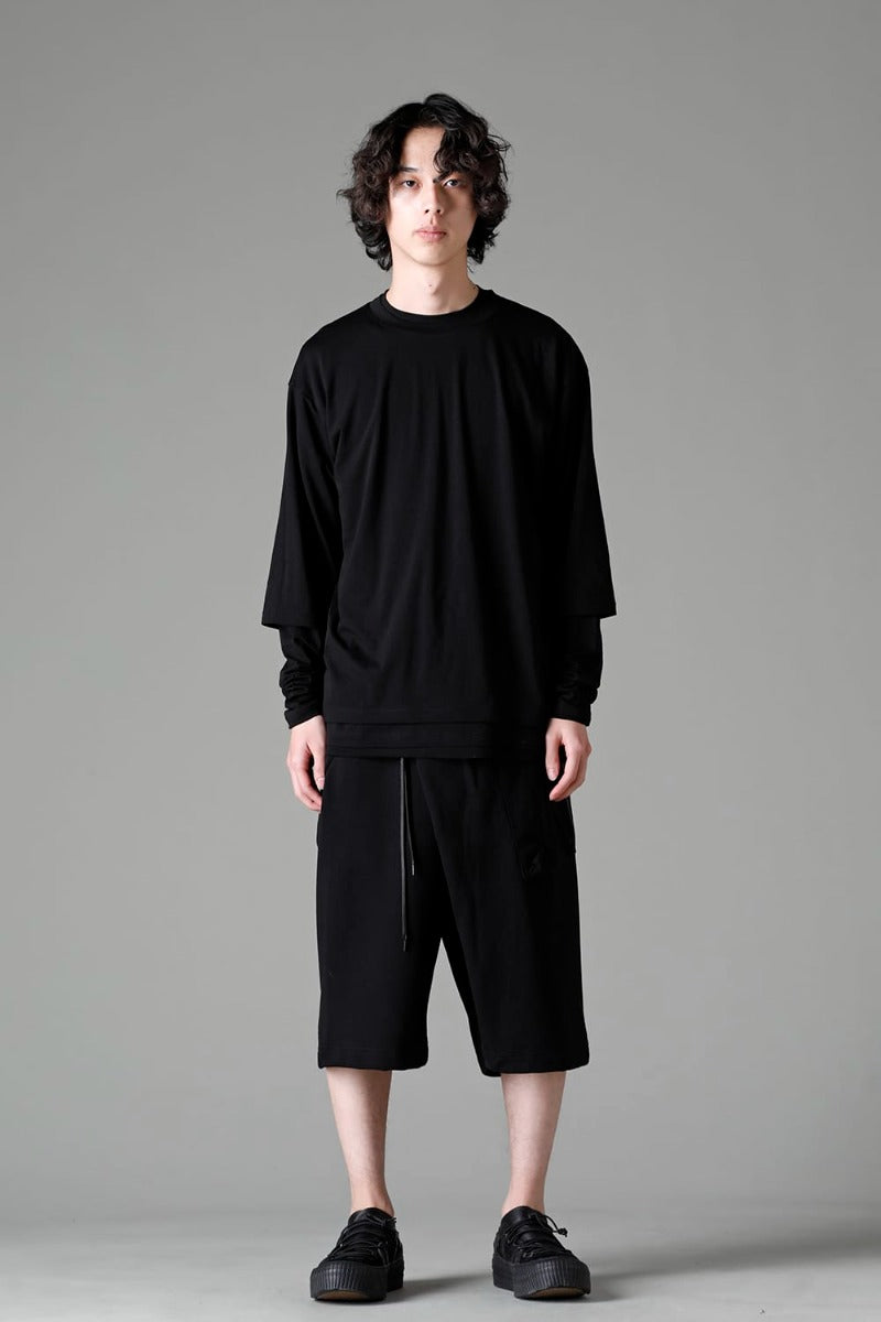 ダブルレイヤード Tシャツ  ブラック