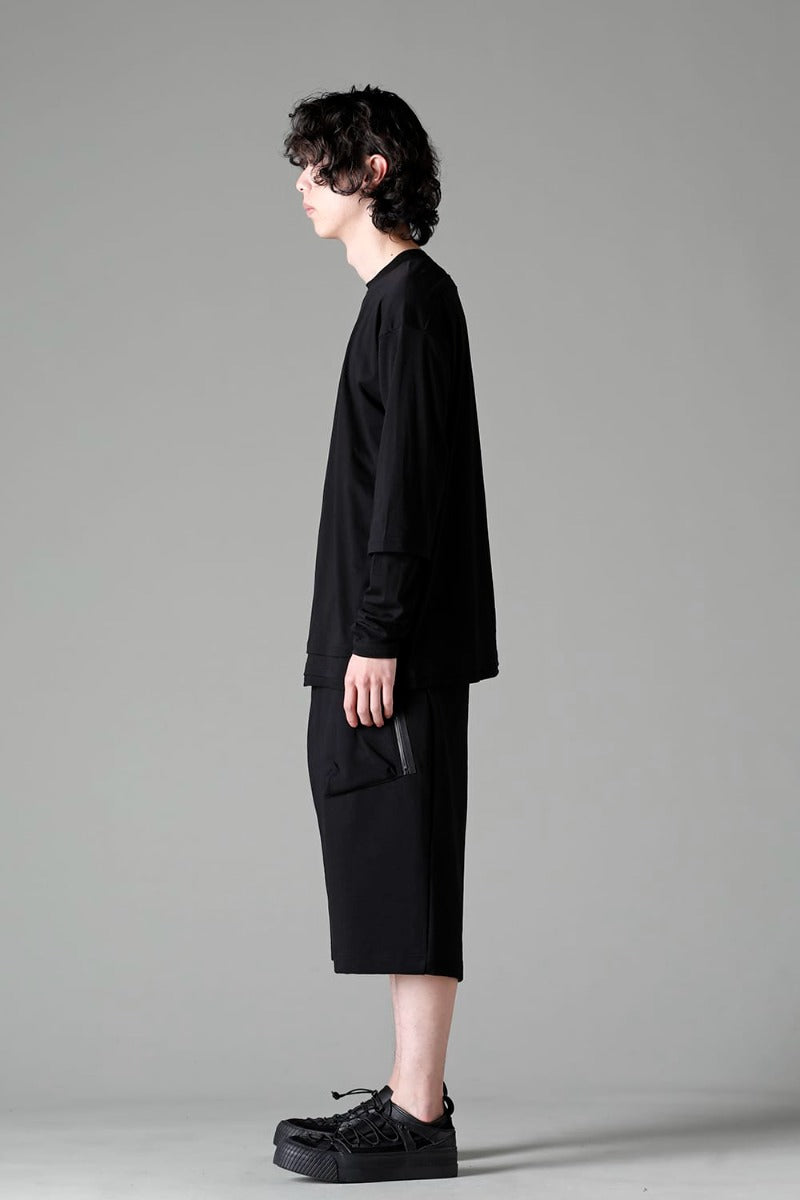 ダブルレイヤード Tシャツ  ブラック