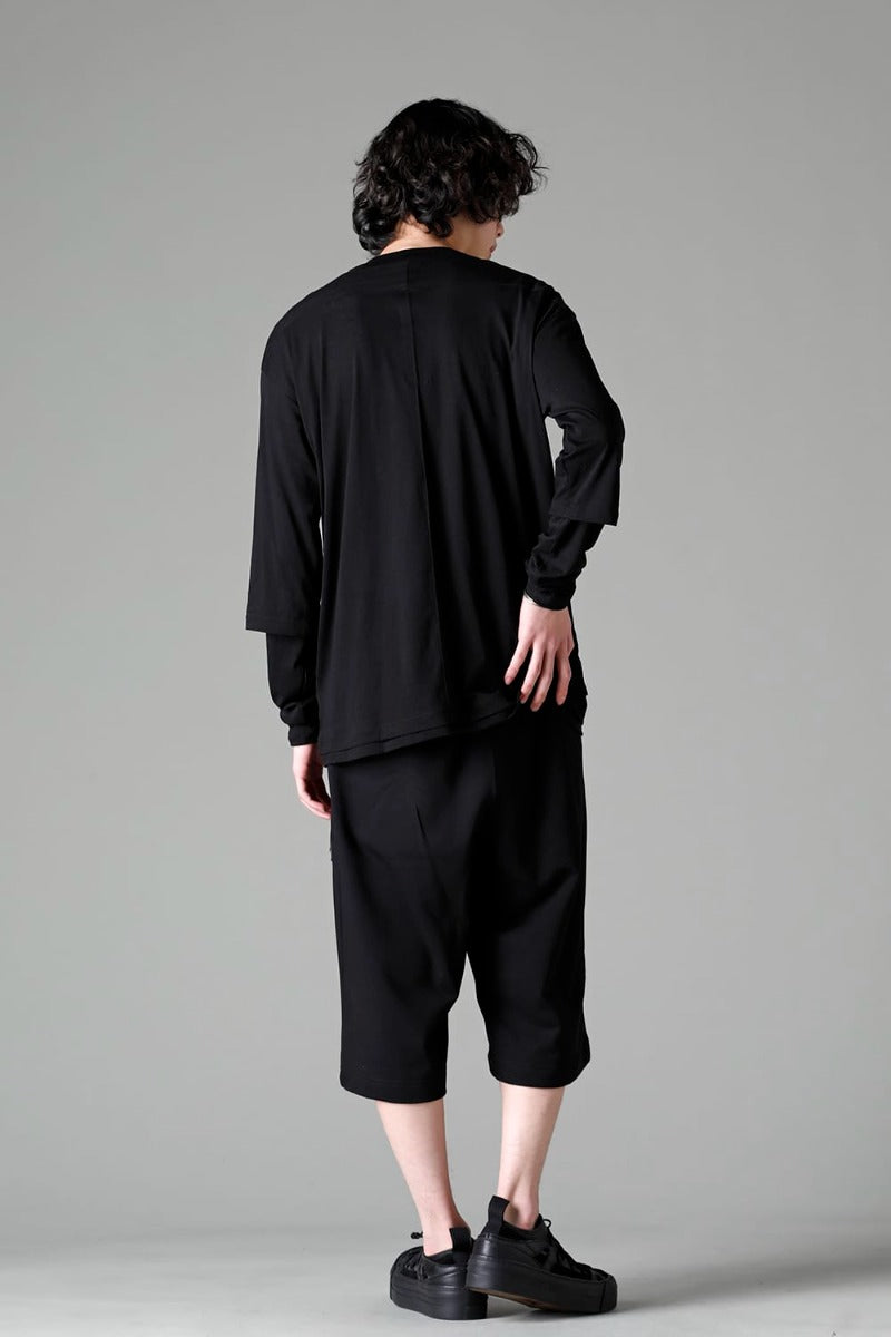 ダブルレイヤード Tシャツ  ブラック