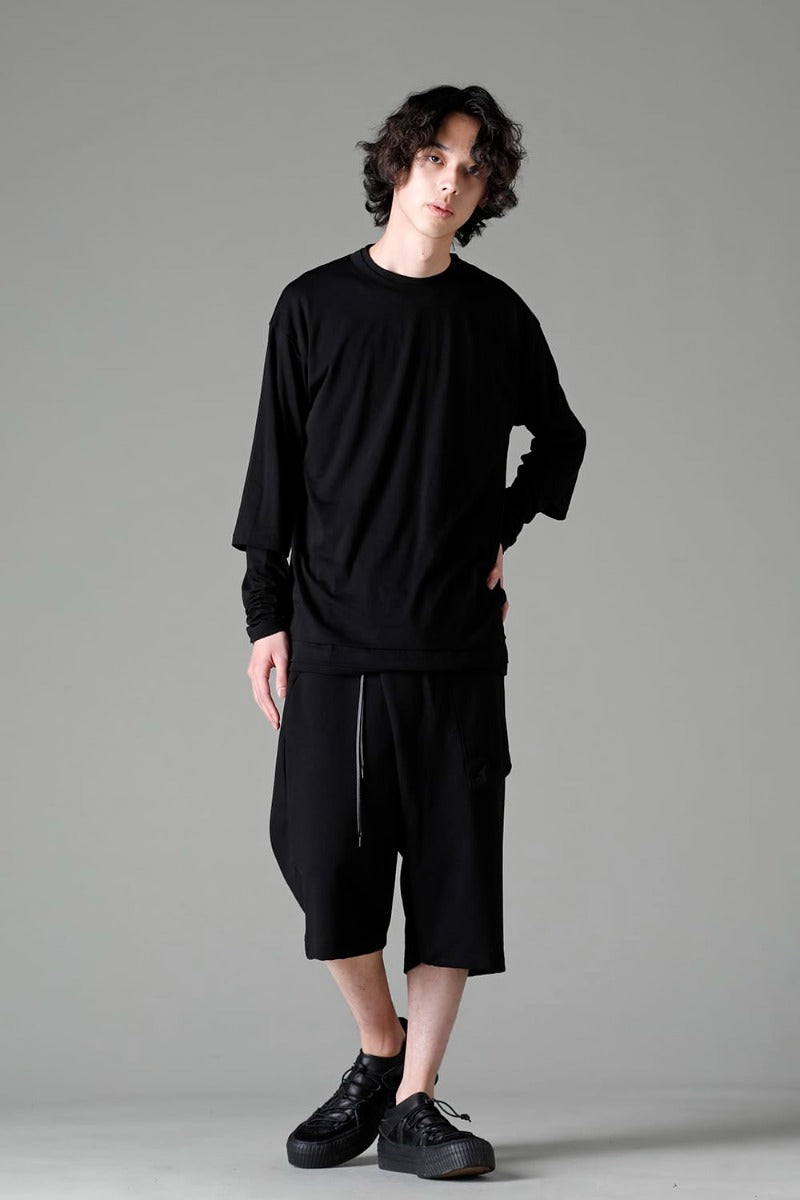 ダブルレイヤード Tシャツ  ブラック