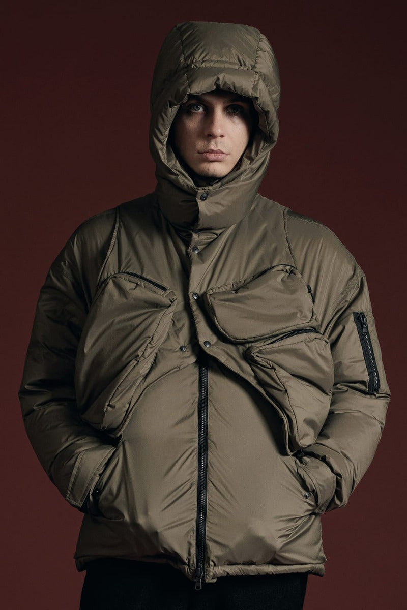 ダウンジャケット カーキ