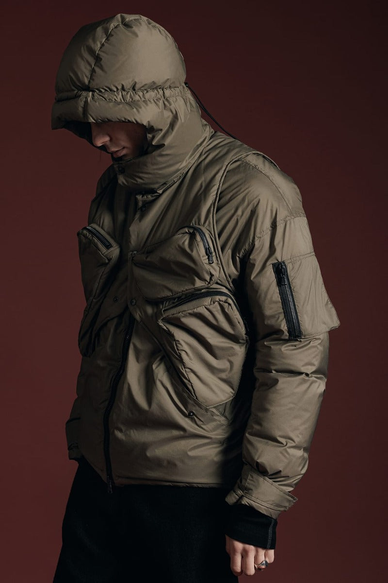 ダウンジャケット カーキ