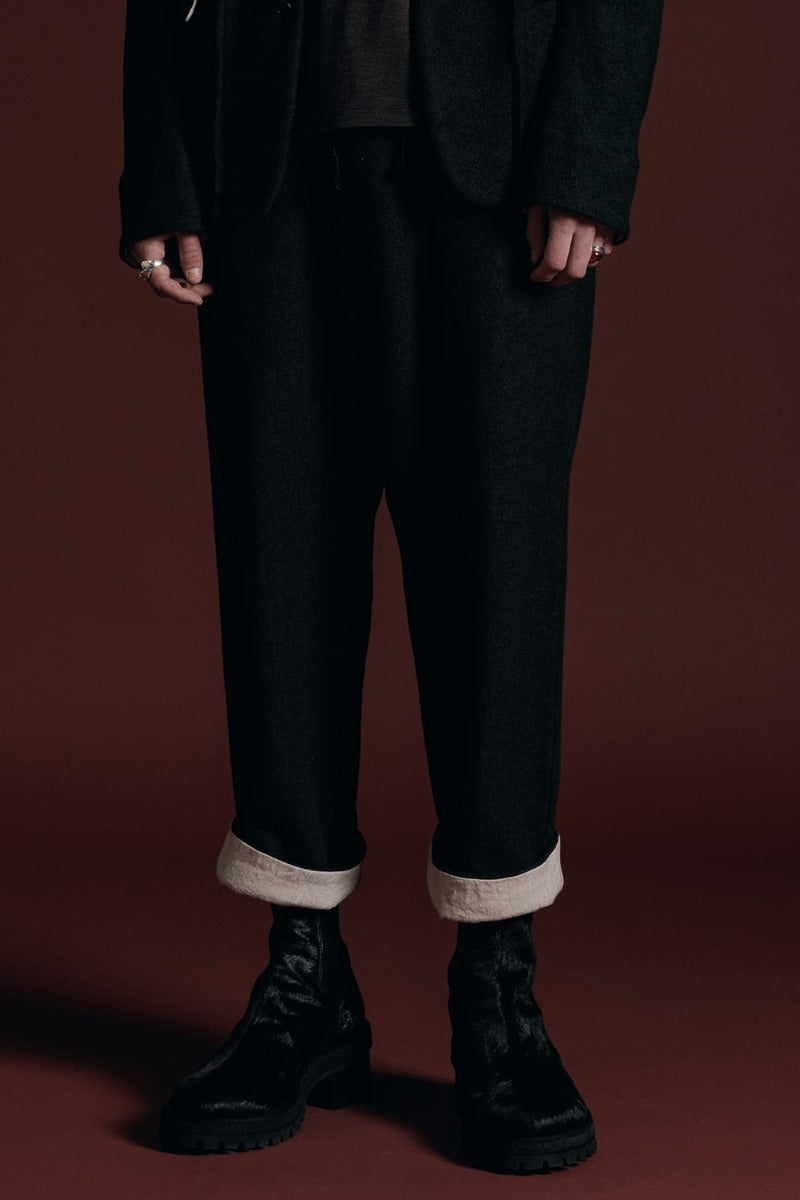 Fulling Wide Cropped Trousers Black